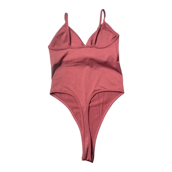 NWT No Boundaries Seamless V-Neck Bodysuit Maroon XS - Picture 2 of 4